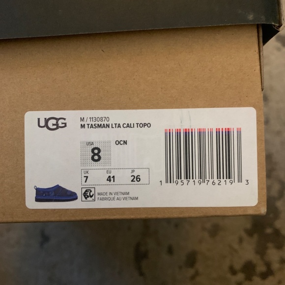 Mens Very RARE UGG Slippers Tasman LTA Cali Topo OCEAN - Picture 2 of 4